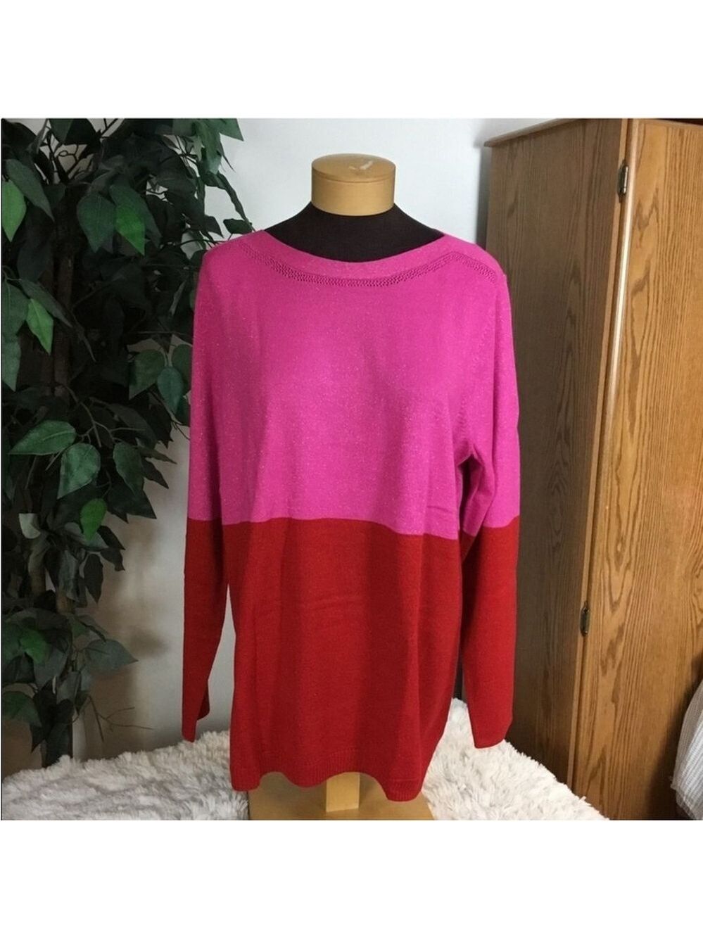 Apt 9 long sleeve sweater Woman's size XXL pull over crewneck sparkly